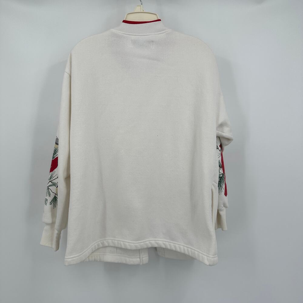 Orvis Womens Vintage Sweatshirt Jacket Size‎ M Cardinal Bird Nature Cottagecore - Picture 2 of 7